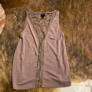 Day trip size small tank top with lace back